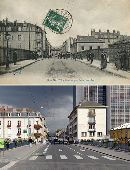 Nancy – Rue Henri-Poincaré et porte Stanislas